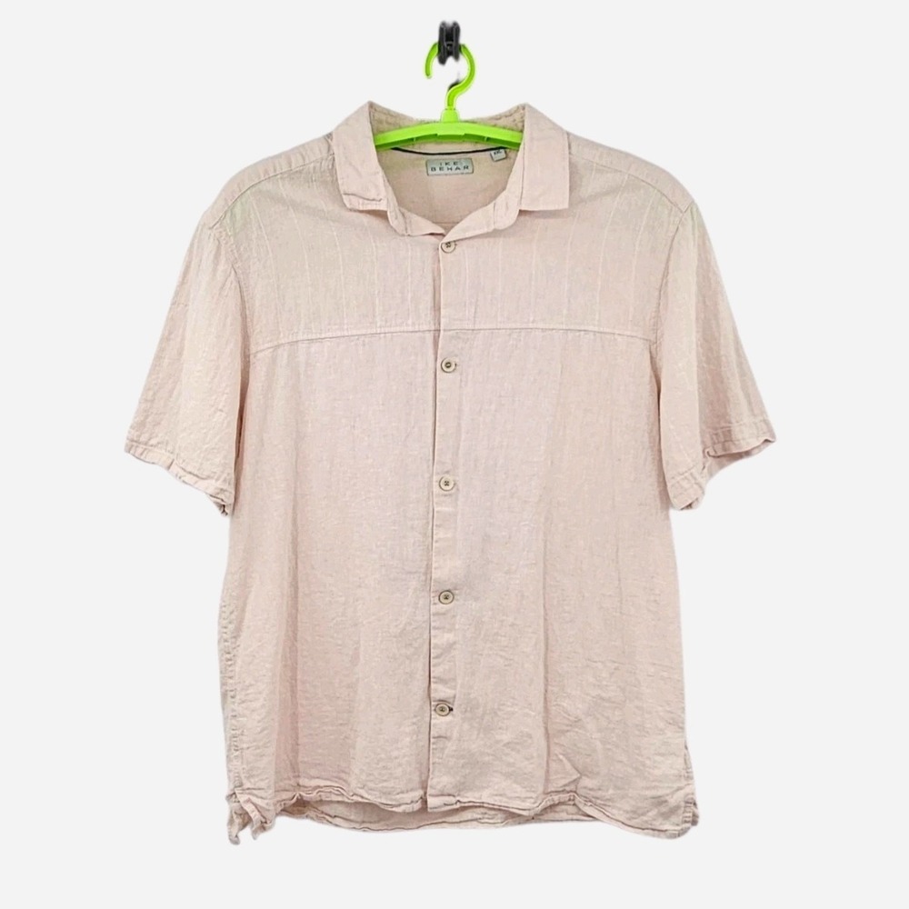 Ike Behar Linen Blend Short Sleeve Button-Down Shirt XXL‎ 2XL